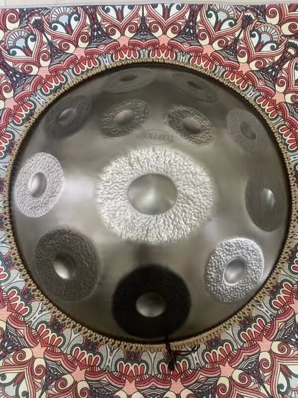 Customer photo review of Cosmos Handpan - Hand-Pounded 9/10/12 Notes in D Minor - Tambourine Gift Set