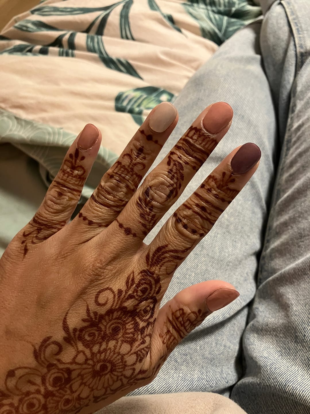 Customer photo review of Nude And Wine DIY Semicured Gel Nail Sticker Kit
