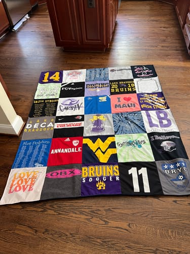 T-shirt quilt featuring bruin soccer, bruin football by Sandi from VA