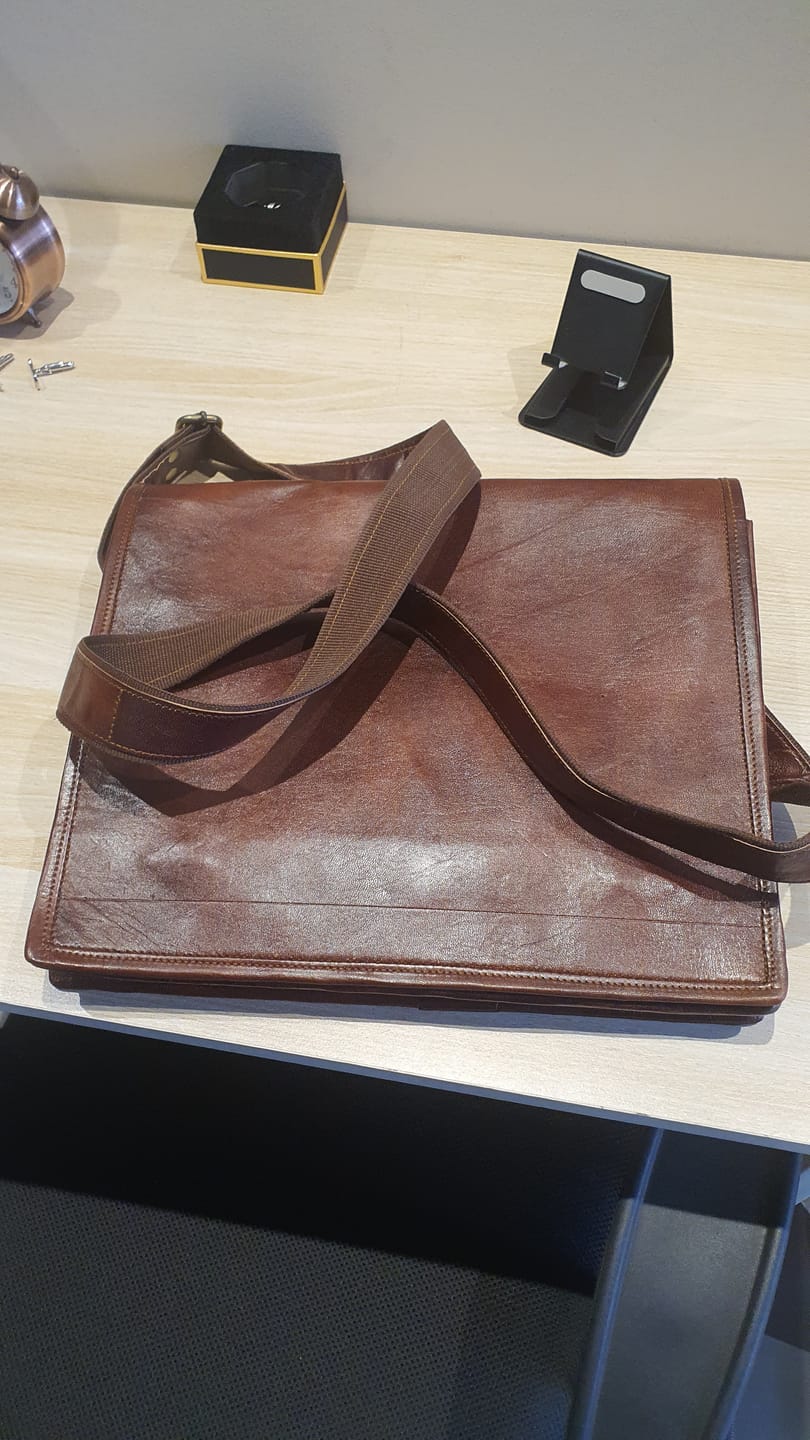 Customer photo review of Prime Leather Satchel