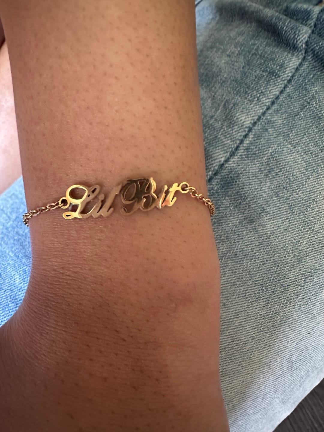 Customer photo review of Personalized Name Anklet/ Bracelet
