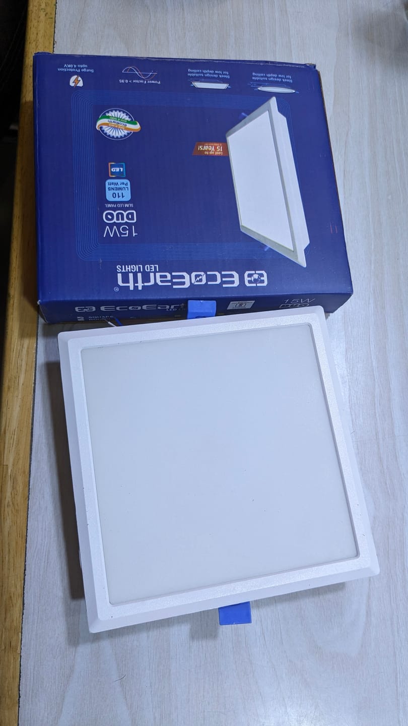 Customer photo review of EcoEarth DUO Backlit Led Panel Square | Ceiling Downlight