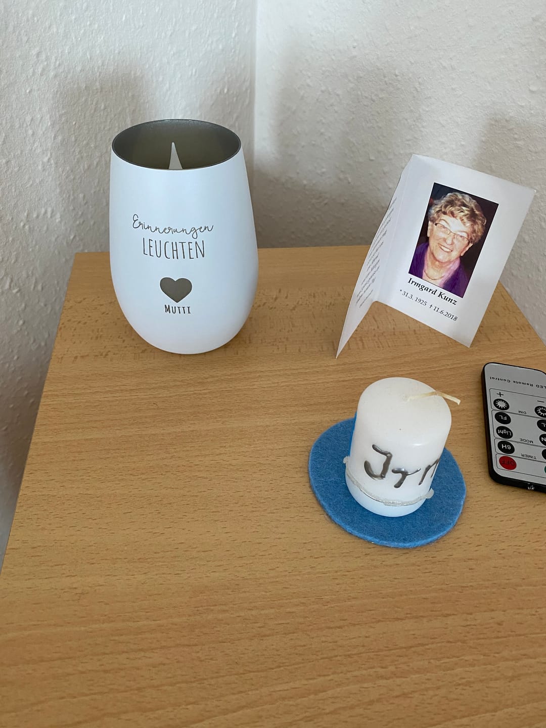 Customer photo review of Erinnerungen leuchten - Individuelles Trauerlicht