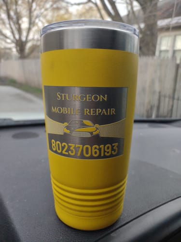 Customer photo review of (6) Custom Laser Engraved - 20oz Tumblers
