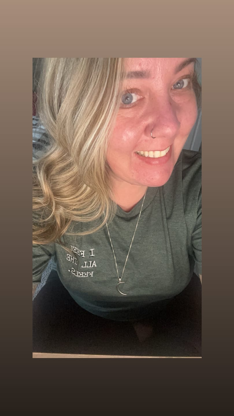 Customer photo review of I Feel All The Feels Embroidered T-Shirt