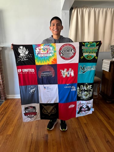 T-shirt quilt featuring marlin high school by Rosanna from NJ