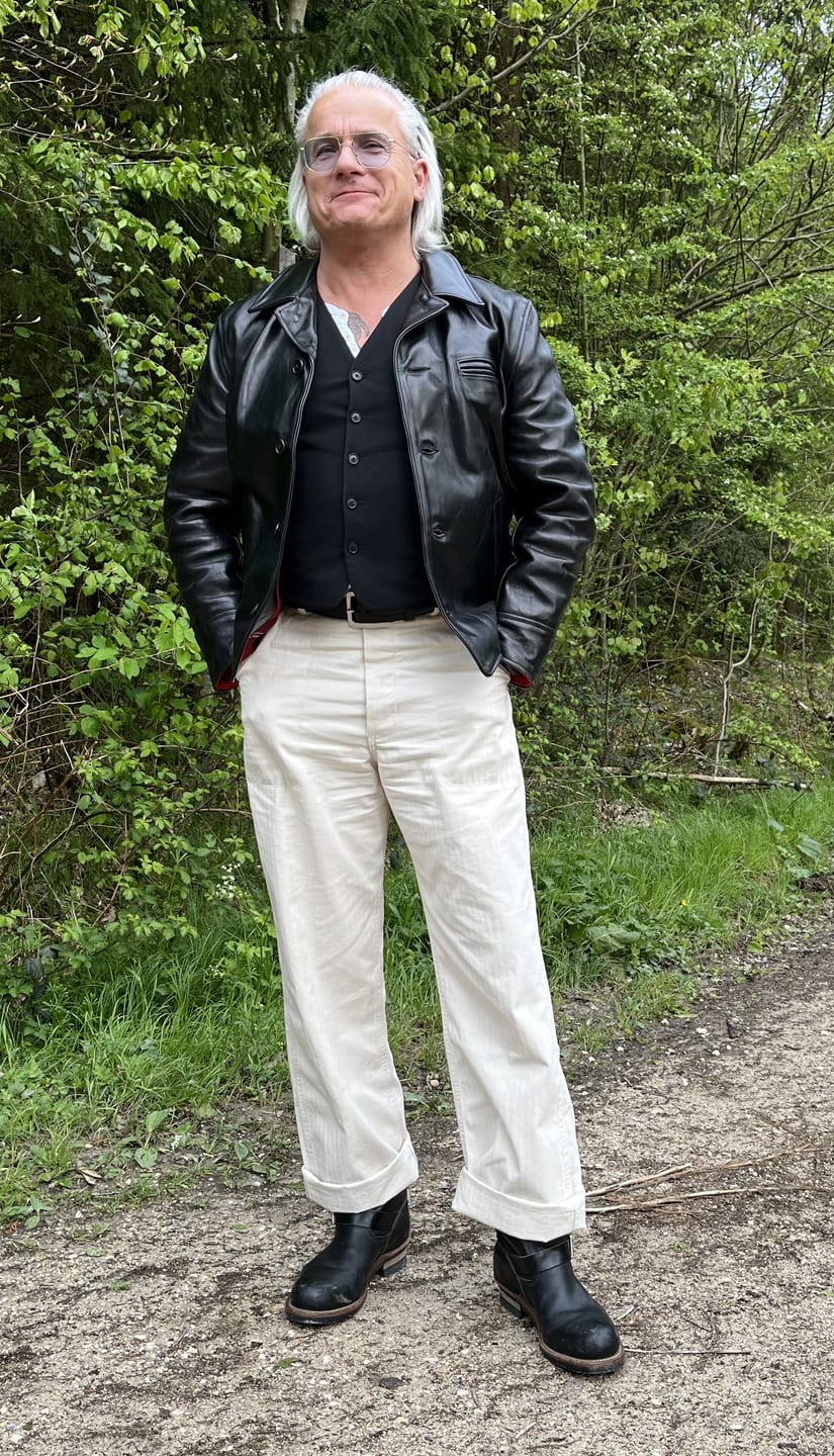 Customer photo review of USN Herringbone Deck Pants
