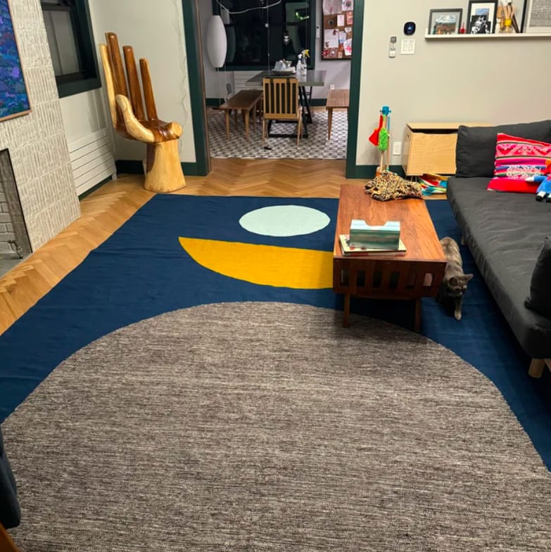 Customer photo review of Linda Flatwoven Boho Wool Area Rug & Runner Rug