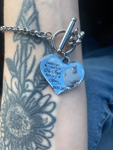 Customer photo review of Personalized Heart Bracelet I'm Always With You - Memorial Gift For Family, Friend