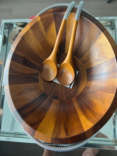 Customer photo review of Nambé Braid Salad Bowl With Servers