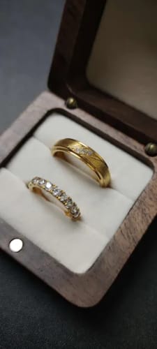 Customer photo review of Petite Venise Wedding Rings