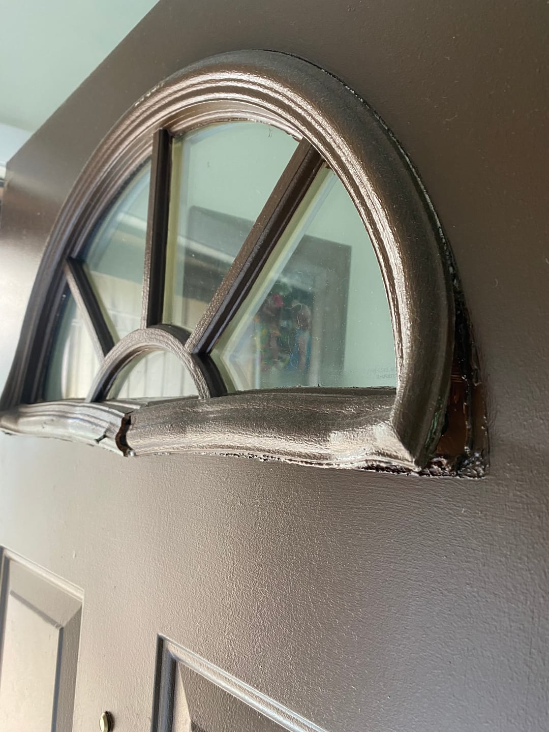 Customer photo review of Clear Sunburst Glass and Frame Kit (Fanlite 24" x 12" Frame Size)