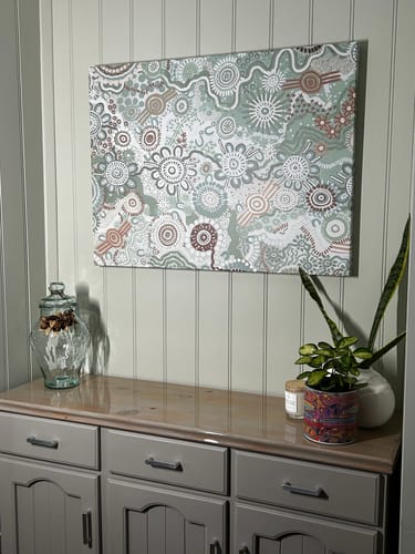 Customer photo review of Country In Colour - Edition 4, Green-  Aboriginal Art Print By Leah Cummins