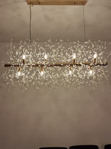 Customer photo review of Modern 12-Light Crystal Chandelier