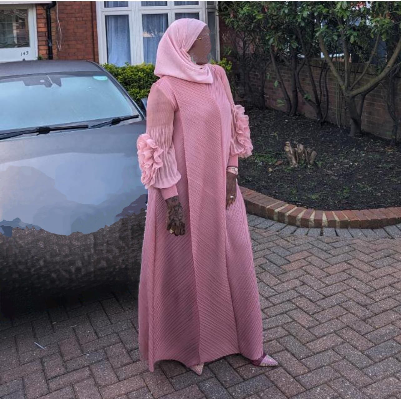Customer photo review of GODDESS PLEATED DRESS - LIGHT PINK