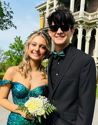 Customer photo review of Emerald Green Satin Bow Tie