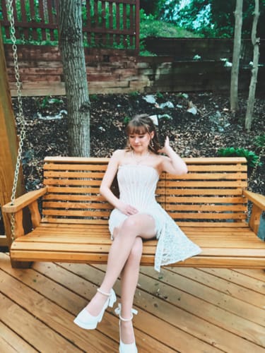 Customer photo review of Anastasia All Lace Strapless Corset Mini Dress