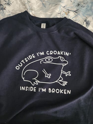 Customer photo review of Outside I'm Croakin' Unisex Sweatshirt