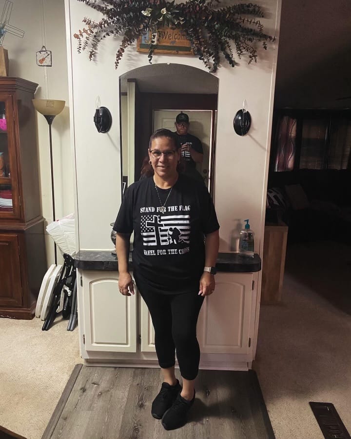 Customer photo review of Kneel For The Cross - Tee