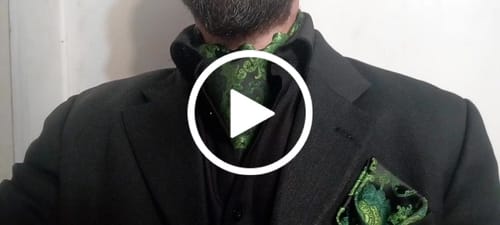 Customer video review of Green Peony Floral Silk Ascot Cravat Pocket Square Cufflinks Set