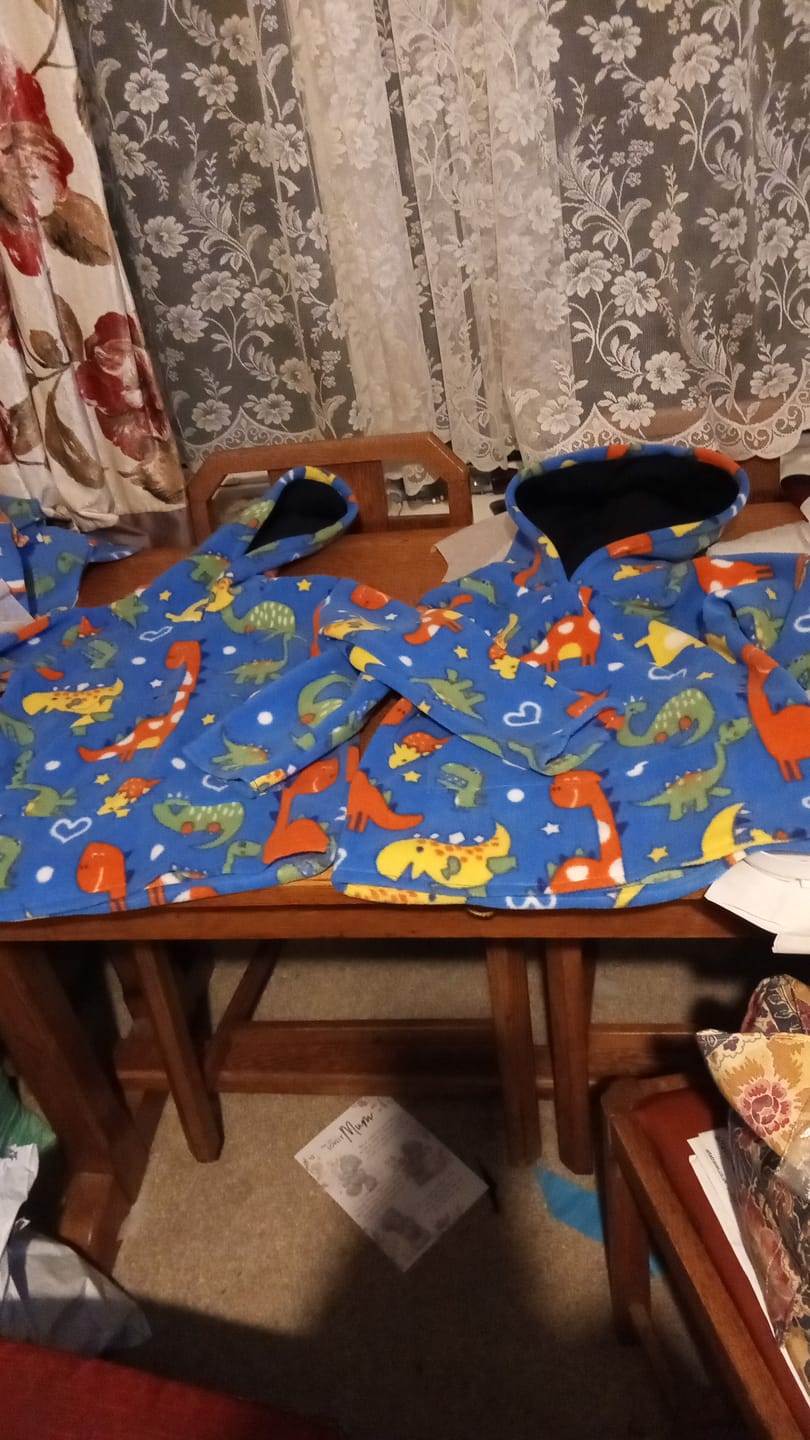 Customer photo review of Dinosaurs and Hearts Anti Pill Polar Fleece Fabric
