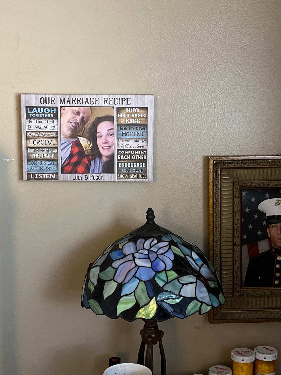 Customer photo review of Personalized Canvas Prints Custom Couple Photo and Name - For Our Forever Love - Marriage Recipe Dem Canvas