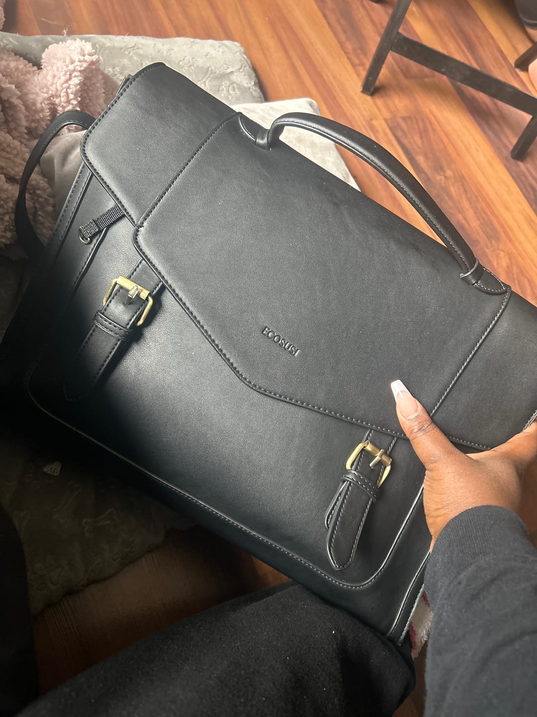 Customer photo review of Julie Vintage Vegan Briefcase