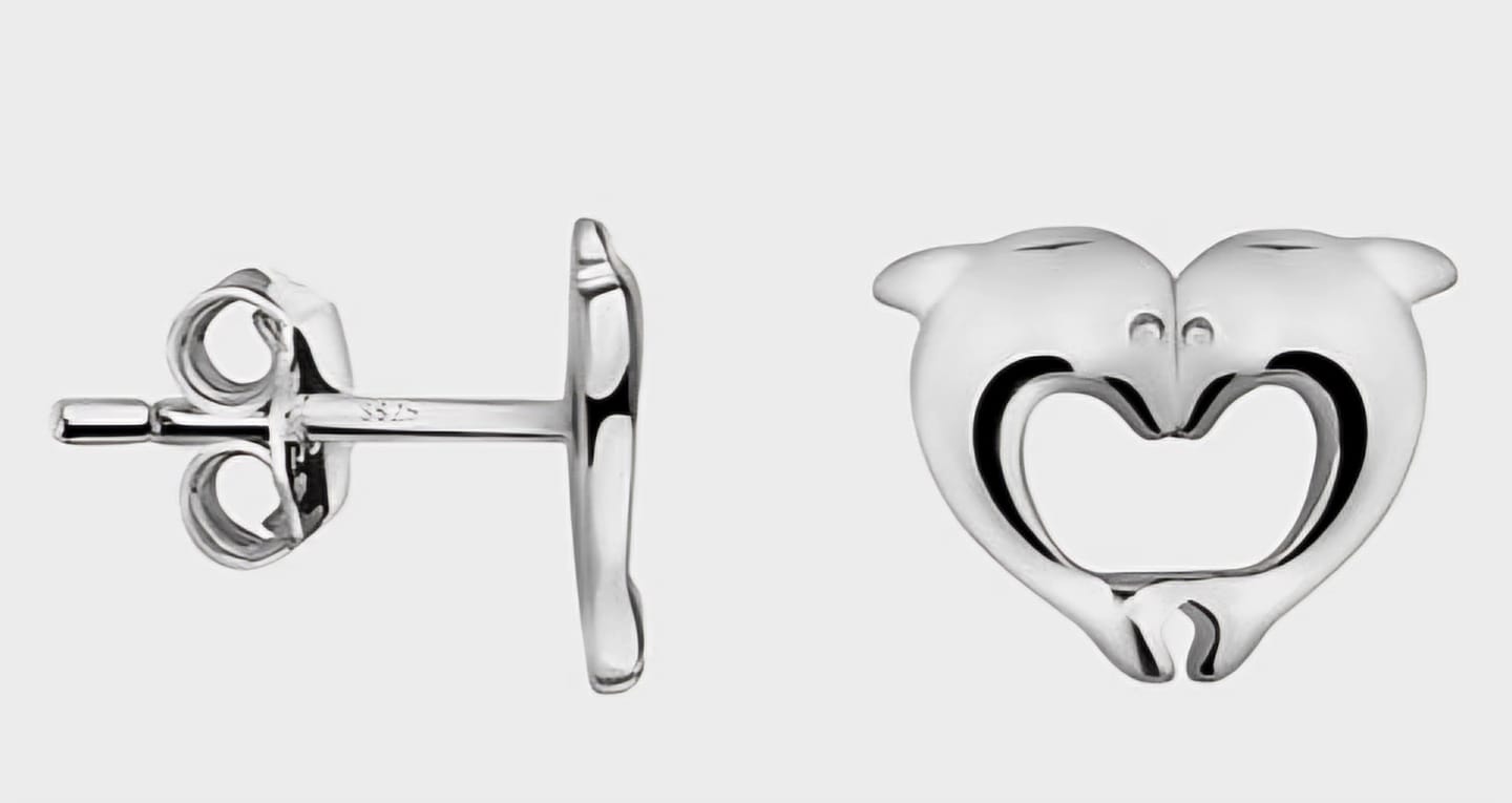 Customer photo review of Herz Delphin Ohrstecker in 925 Silber