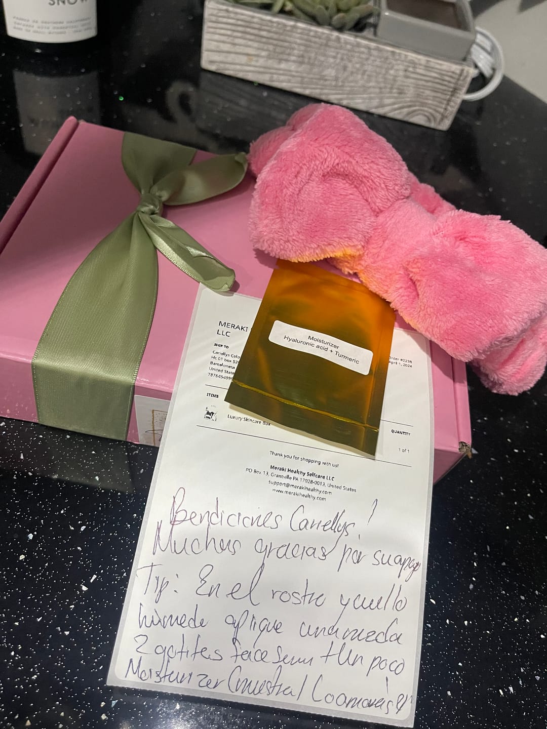 Customer photo review of Luxury Skincare Box