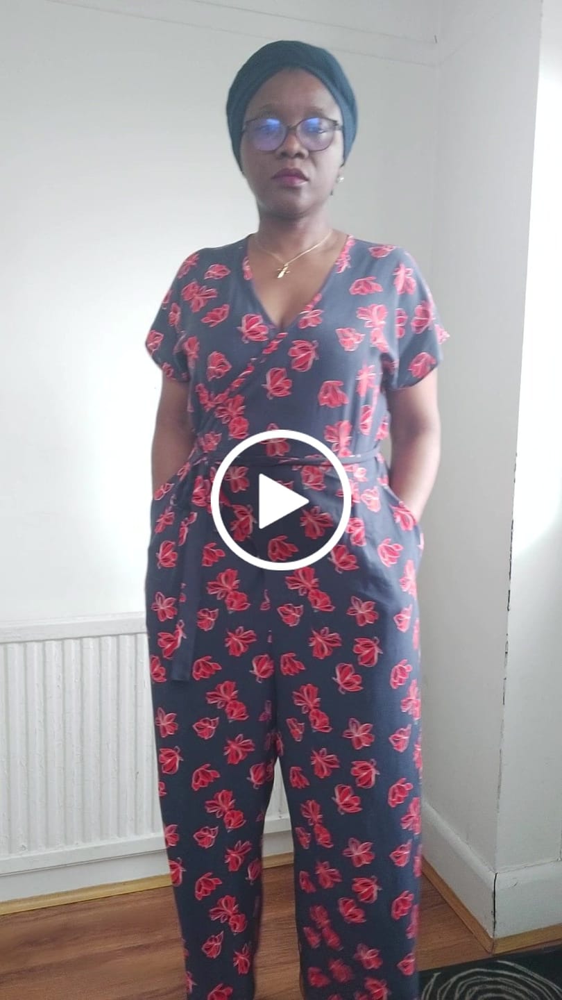 Customer video review of Red Floral on Navy Viscose Challis Fabric