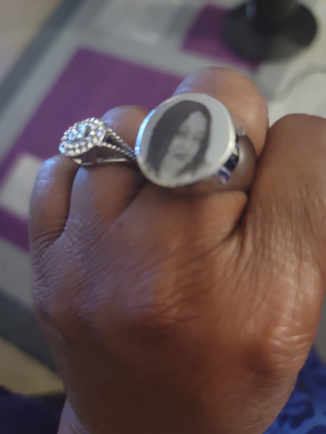 Customer photo review of Photo Ring in 18K Gold & Silver