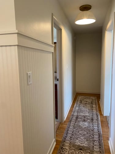 Customer photo review of Bead Board Wallpaper - Paintable - White