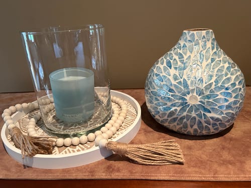 Customer photo review of Azure Medium Vase