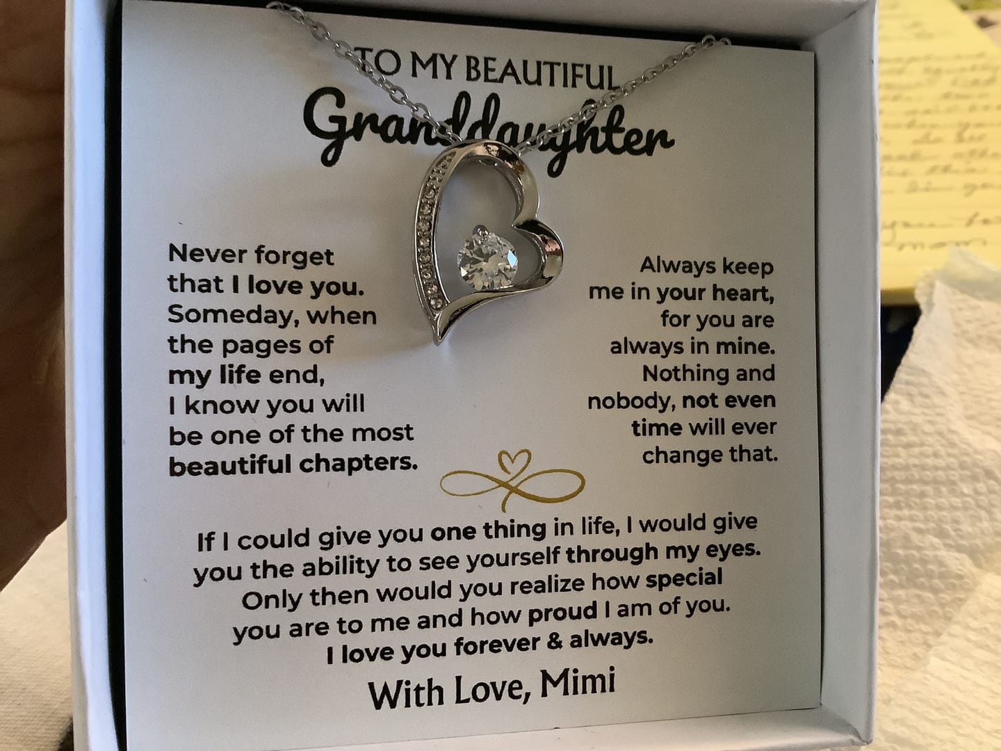 Customer photo review of To My Beautiful Granddaughter - Forever Love Gift Set - SS596GM