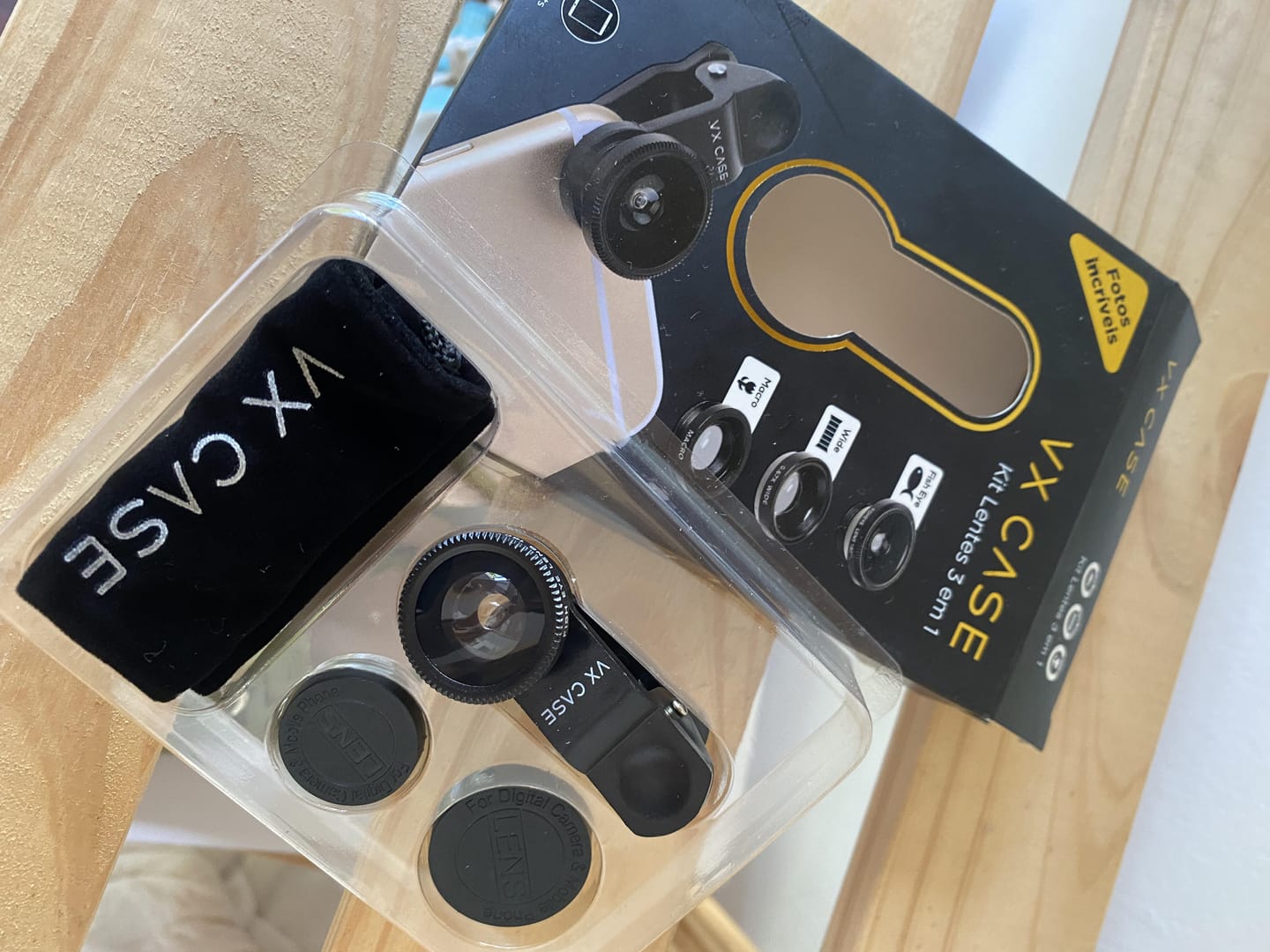 Customer photo review of Kit de Lentes 3 em 1 para Câmera de Celular VX Case