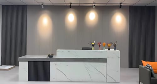 Customer photo review of Simple and Modern Company Front Desk Cashier Counter Reception Counter