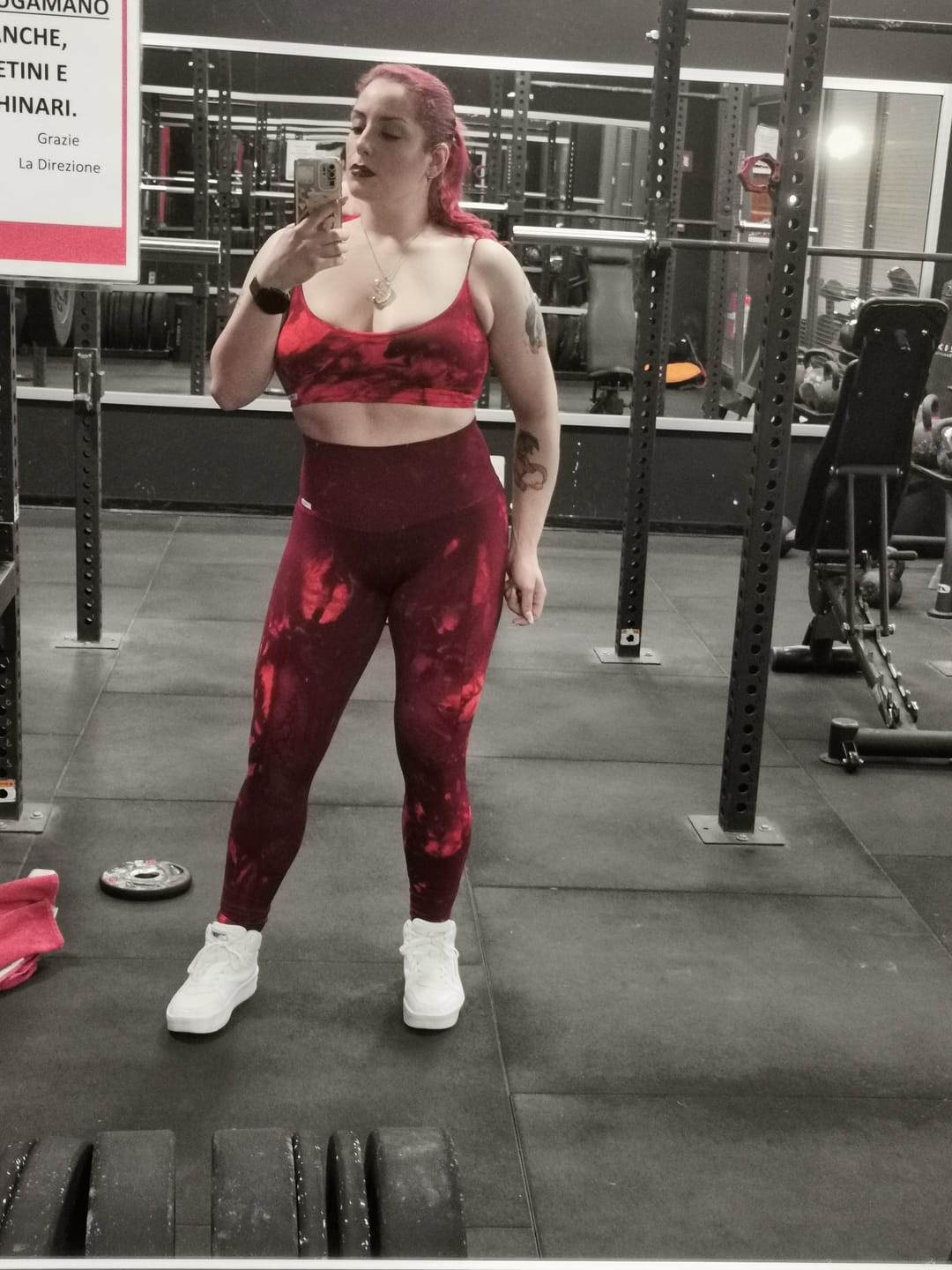 Customer photo review of Leggings Maltinto Rosso Inferno