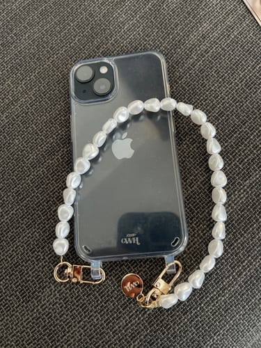 Customer photo review of iPhone 14 - Pearlfection Transparant Cord Case - Short cord