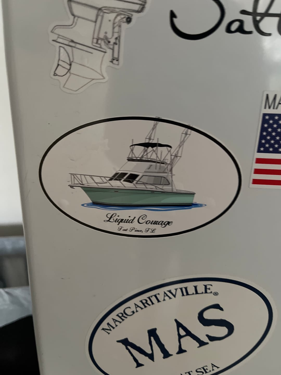 Customer photo review of Custom Oval Boat Stickers