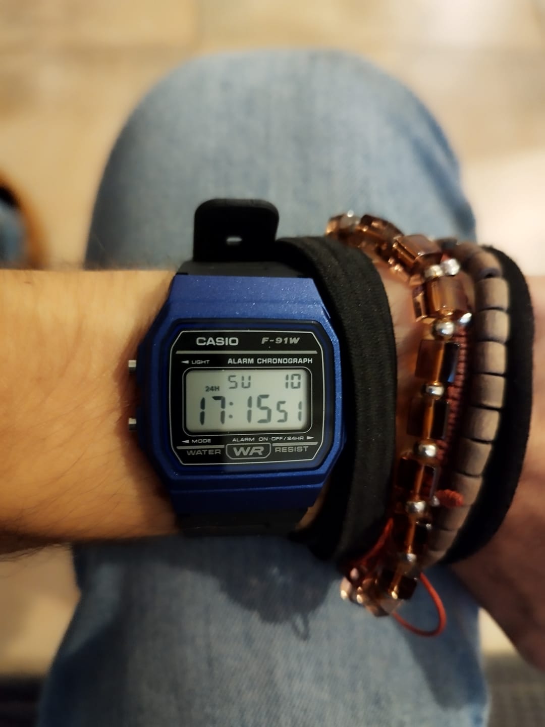Customer photo review of Reloj Casio Vintage F-91WM-2ADF Azul/Negro