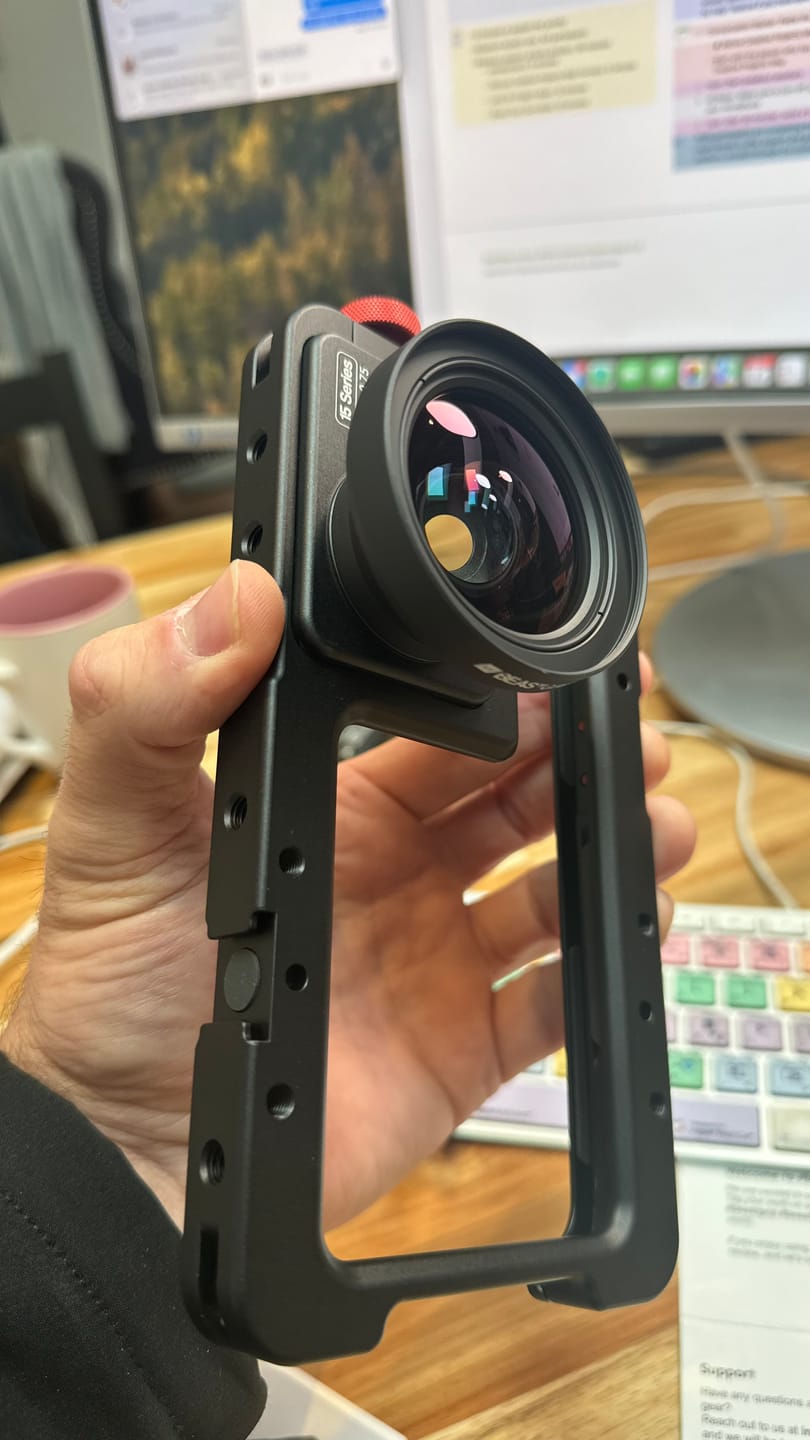 Customer photo review of Beastcage for iPhone + Kenko 0.75X Wide Angle Lens Bundle