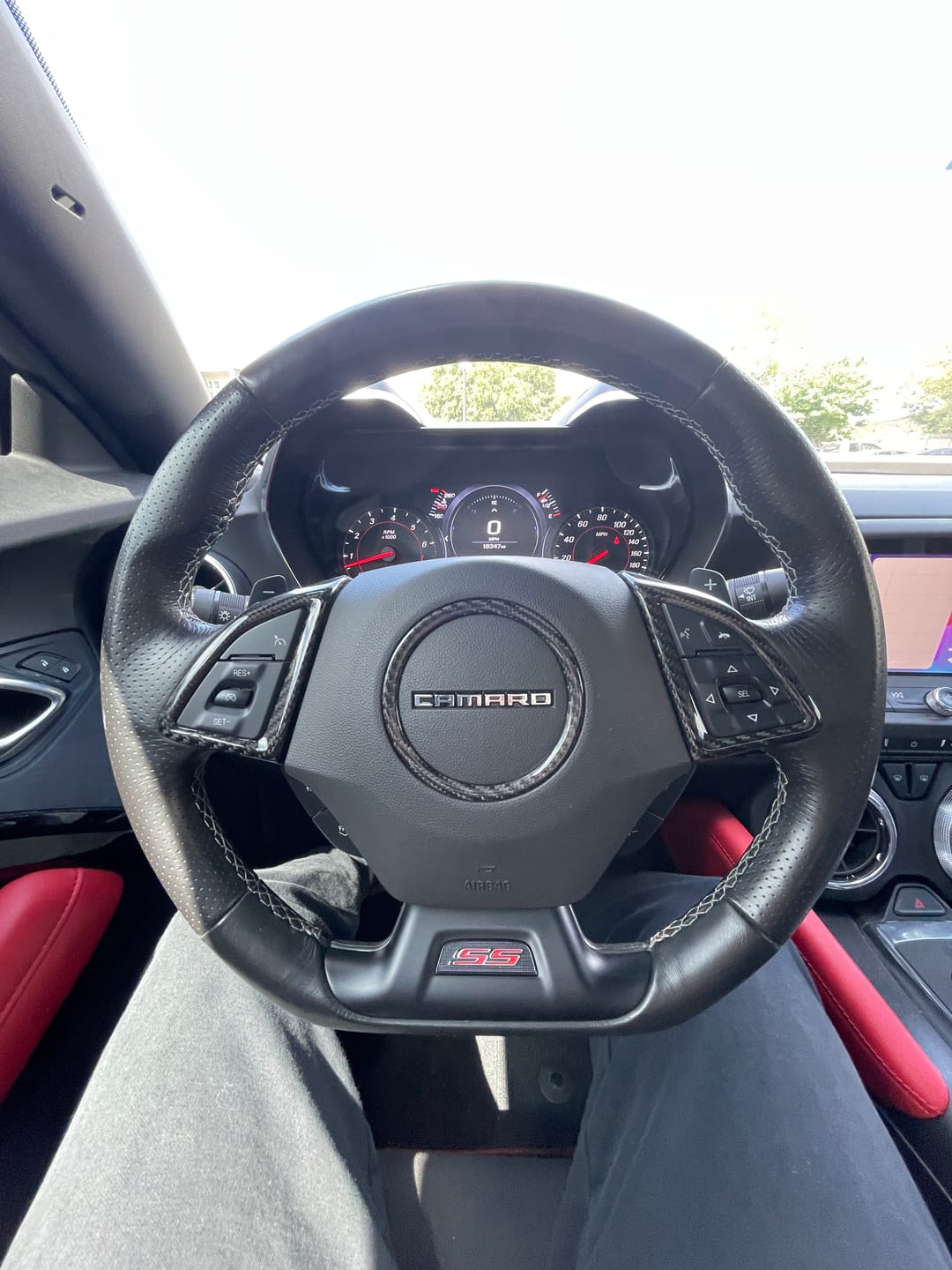 Customer photo review of 2016-2024 Camaro Steering Wheel and Airbag Chrome Delete Covers