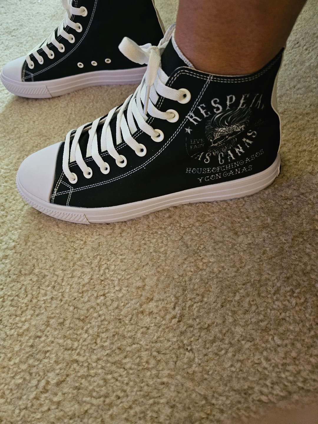 Customer photo review of Respeta High Tops ( Black Or White Sole ) 2 For 1