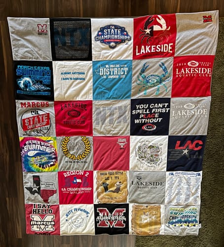 T-shirt quilt from marcus high school by Agnieszka from TX