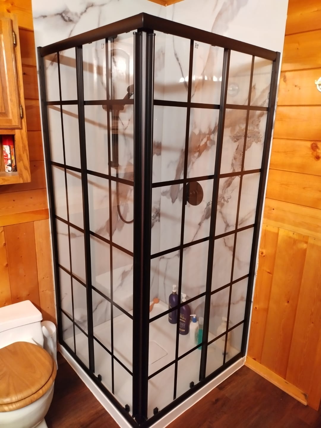 Customer photo review of Emperor Carrara Marble Wall Panel 96" X 48"