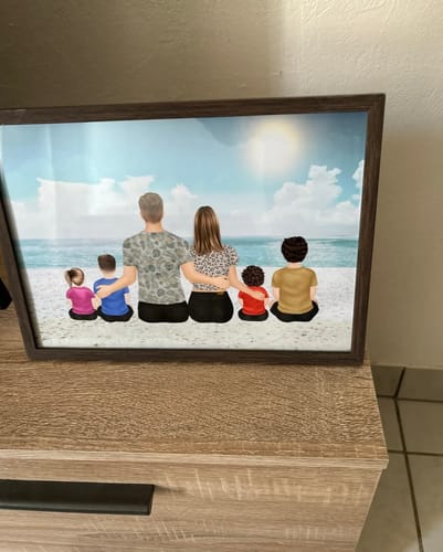 Customer photo review of Affiche Personnalisée - Famille Papa Maman Enfants & Animaux