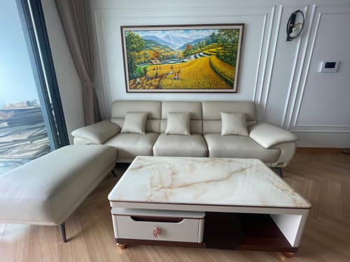 Customer photo review of PERRY - Sofa văng da 3 chỗ tựa gật gù
