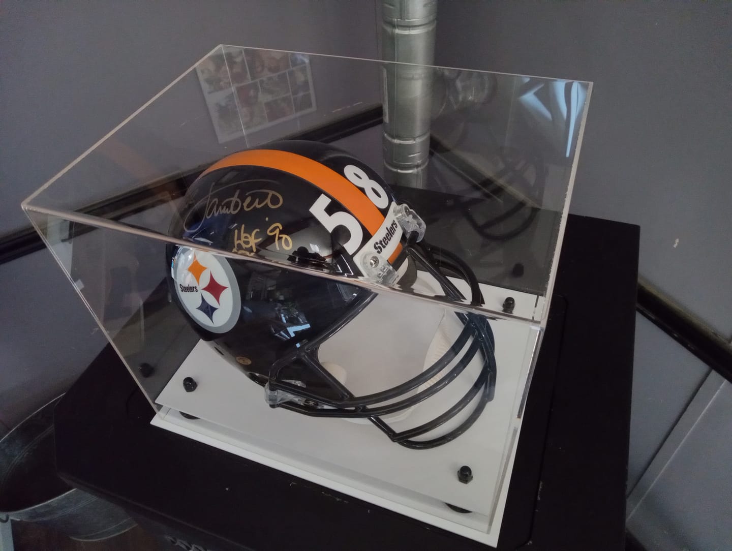 Customer photo review of Acrylic Full Size Football Helmet Display Case - Clear (V44/A002)