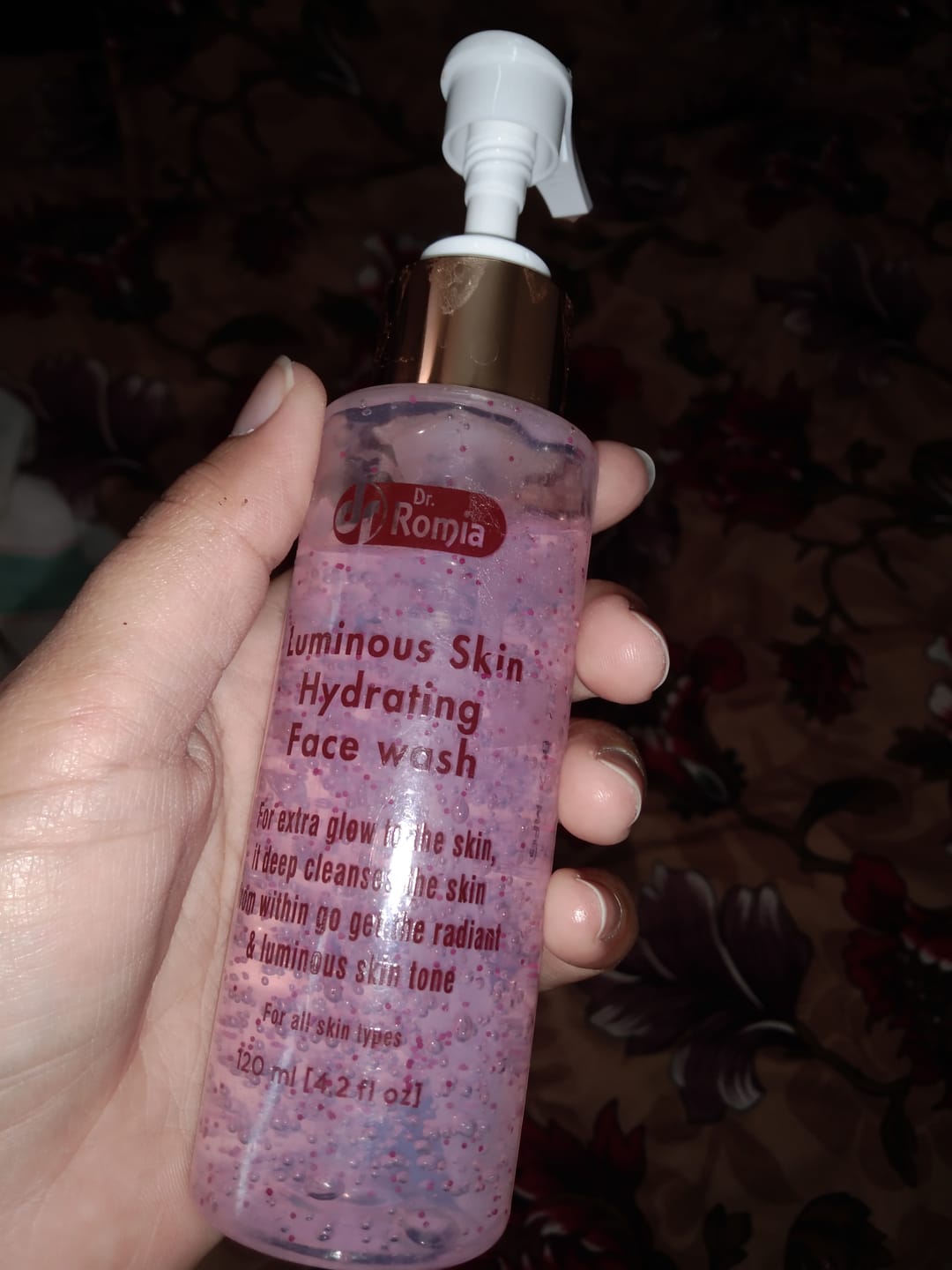 Customer photo review of Luminous Skin Hydrating Face Wash