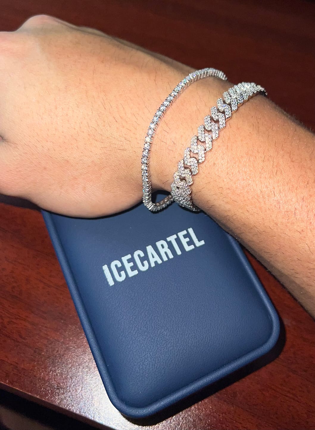 Customer photo review of Moissanite Cuban Bracelet 14K Gold (ALL SIZES)